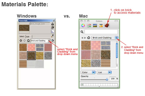 materials palette