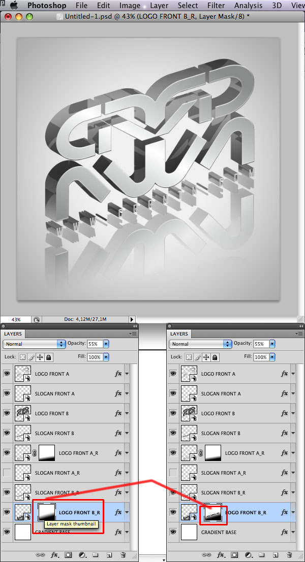 STEP 34 Tạo Typography 3D Thủy Tinh trong Photoshop và Illustrator