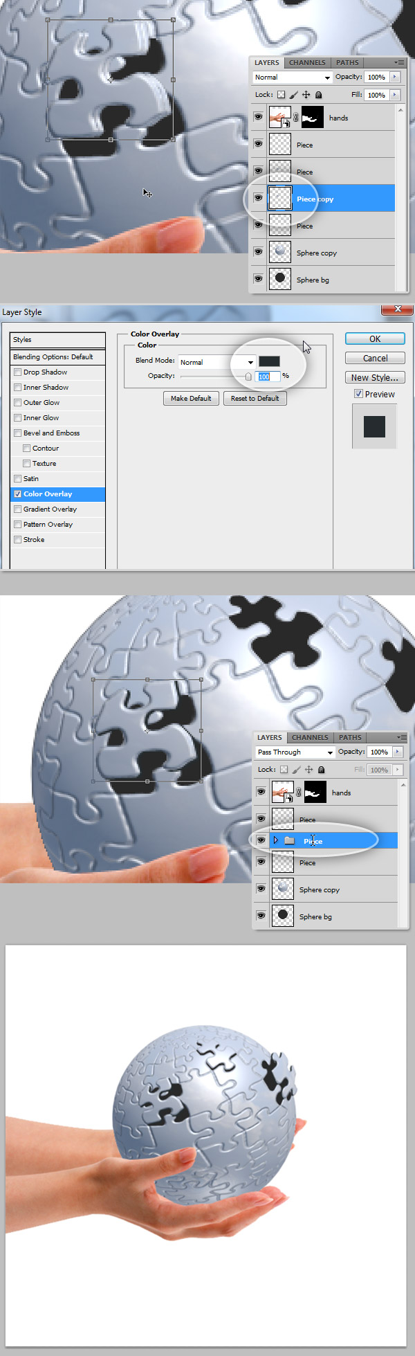 25 Tạo Quả Cầu Puzzle 3D trong Photoshop