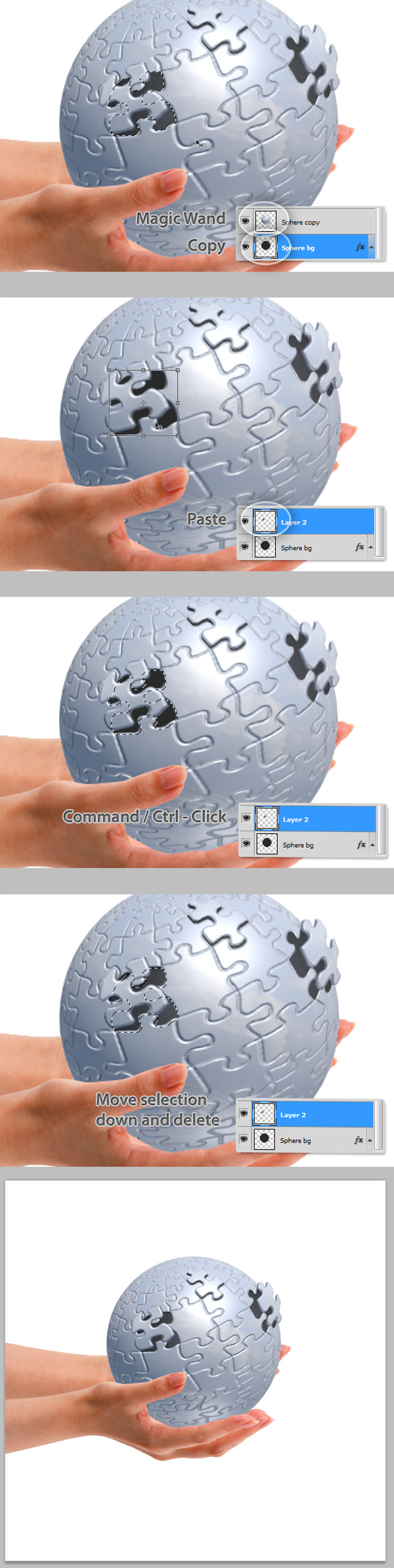 28 Tạo Quả Cầu Puzzle 3D trong Photoshop