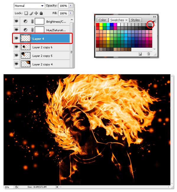 22 Tạo hiệu ứng lửa bốc cháy với Photoshop