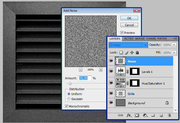 Adding noise in Photoshop