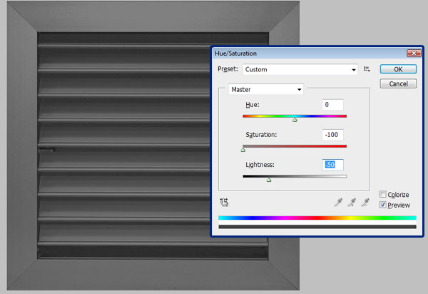 Hue and saturation in Photoshop