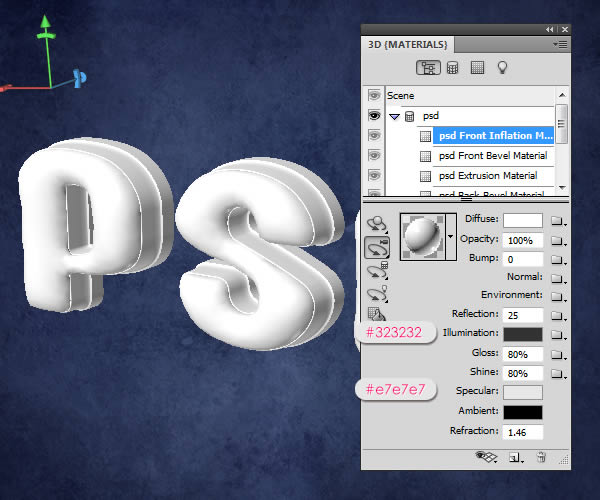 Tao Hieu ung 3D Text trong Photoshop CS5