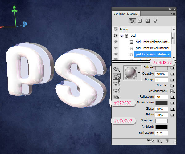 Tao Hieu ung 3D Text trong Photoshop CS5