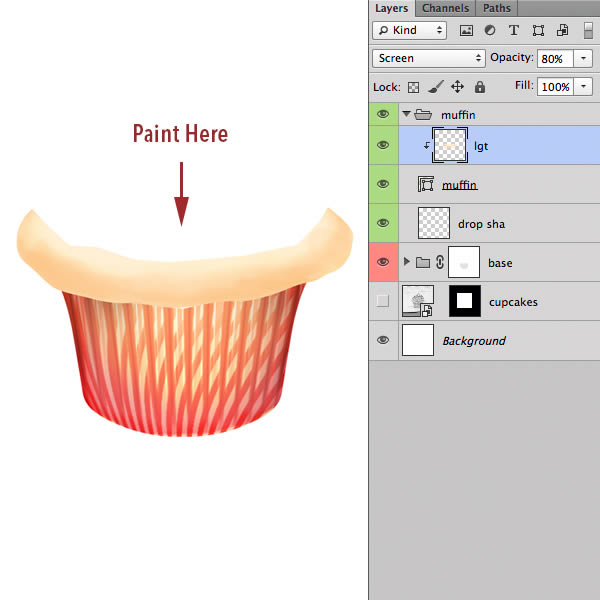 Photoshop绘制立体效果的杯状蛋糕,PS教程,图老师教程网