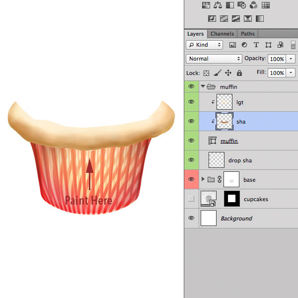 Photoshop绘制立体效果的杯状蛋糕,PS教程,图老师教程网