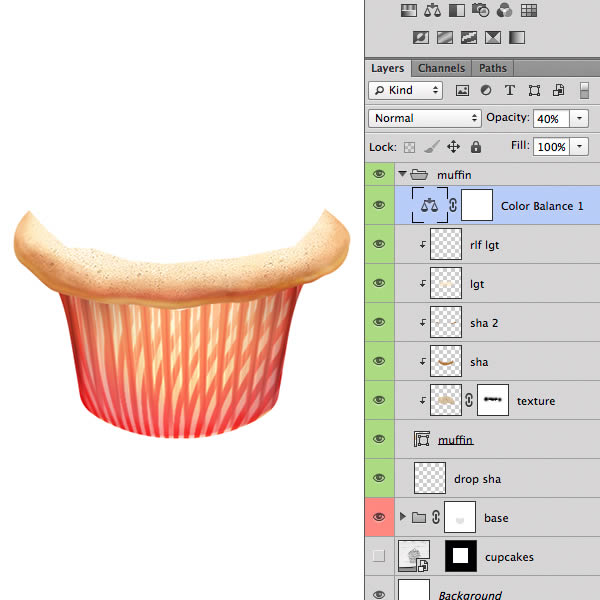 Photoshop绘制立体效果的杯状蛋糕,PS教程,图老师教程网